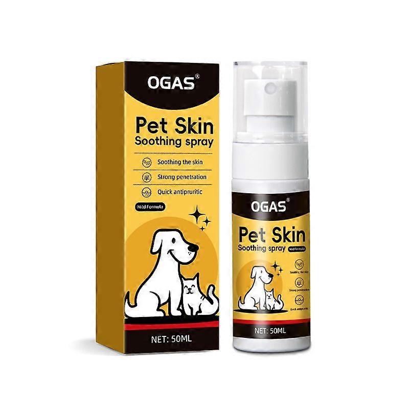 Pet Skin Soothing Spray for Dogs, Pet Skin Treatments Spray for Dogs and Cats - Nature Soothing Solution for It-chy Skin and Reduces Scratching, 50ml