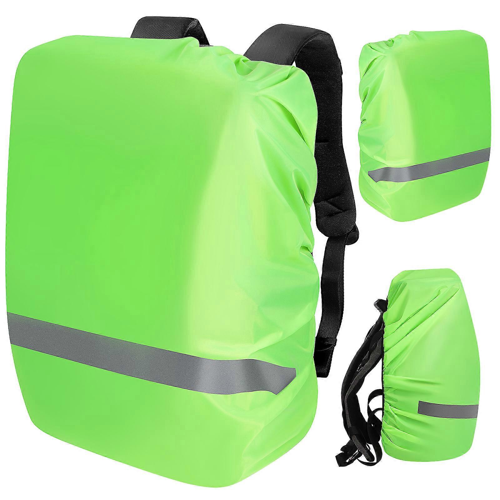 Backpack Rainproof Cover for Outdoor Use with 3Pcs Green Reflective Shield