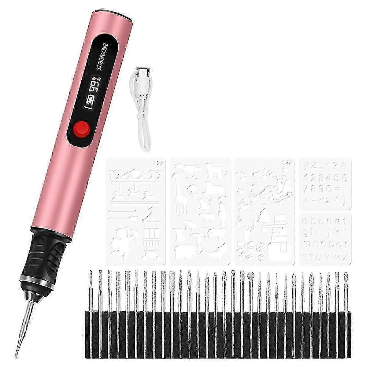 Engraving Pen for Artists & DIY Enthusiasts - Engrave Multiple Surfaces up to 50+ - User-Friendly for Beginners - Rechargeable with 30 Bits