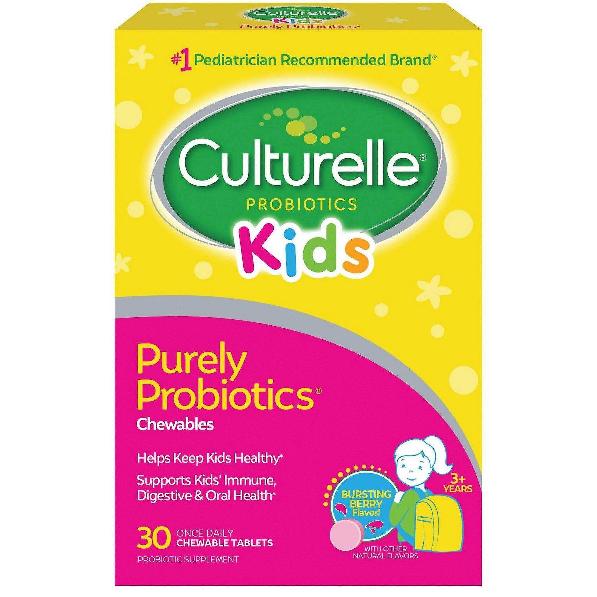 Culturelle Kids Καθημερινά Προβιοτικά Μασώμενα Δισκία Για Την Υποστήριξη του Ανοσοποιητικού, Πεπτικό Και Στοματική Υγεία, Berry, 30 Ea