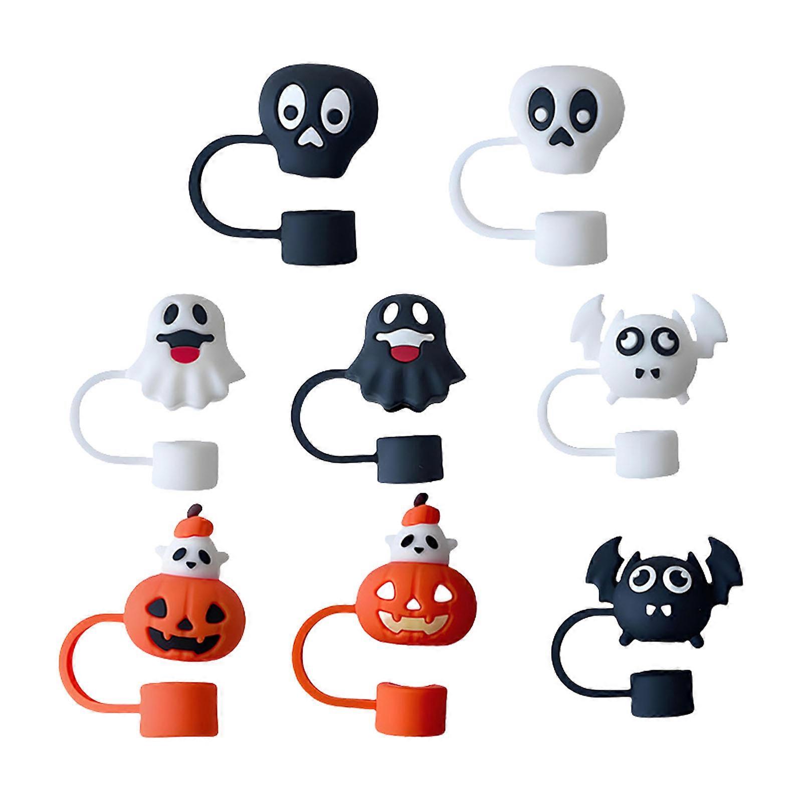 8PCS Halloween Drink Straw Successes Environmental Friendly Elastomer Vegetable Deck Consistent Most Cups Multicolor