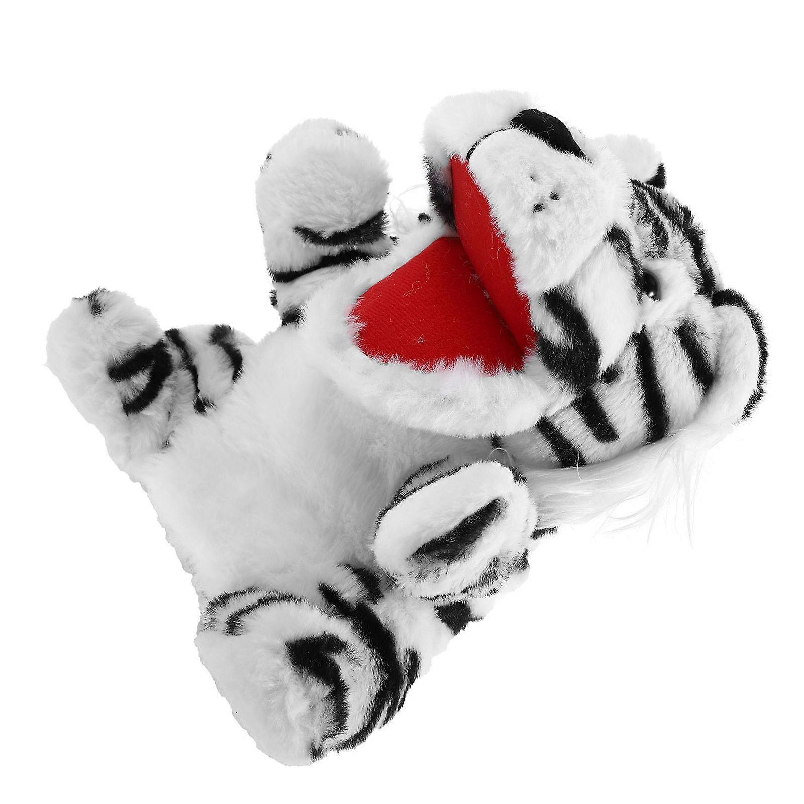 Old Tiger Hand Puppet for Storytelling with Movable Mouth Plush Toy