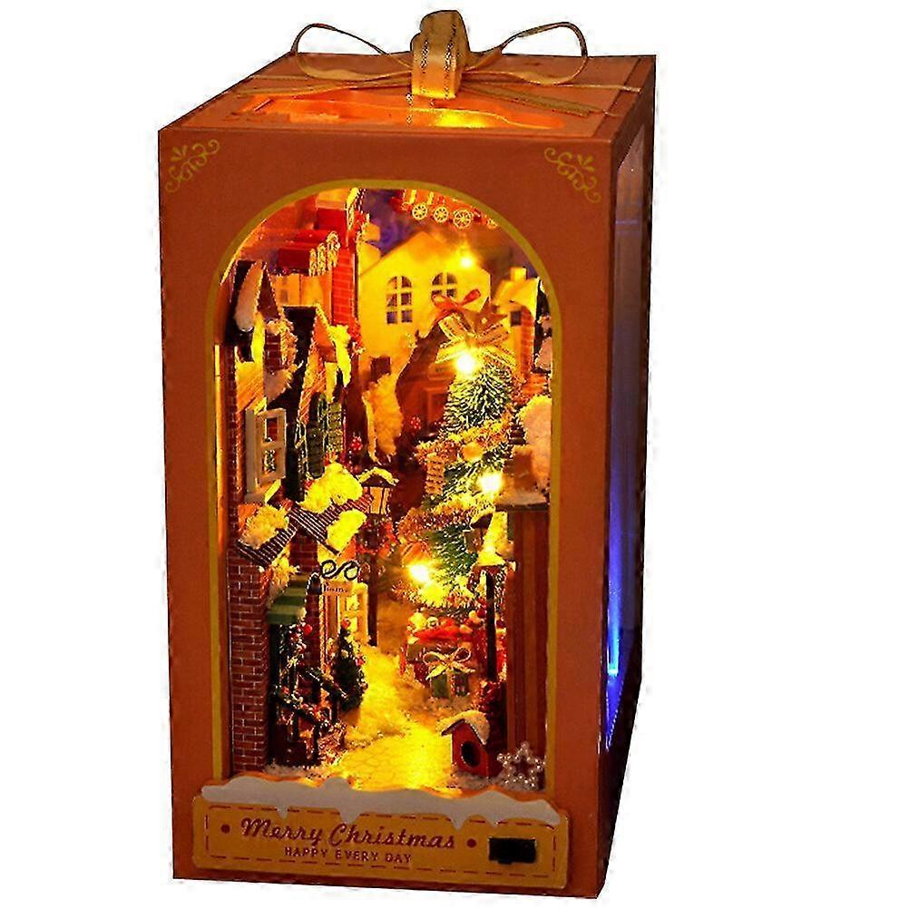 Assembly Christmas house models - Wooden nativity scene ornament set no batteries needed