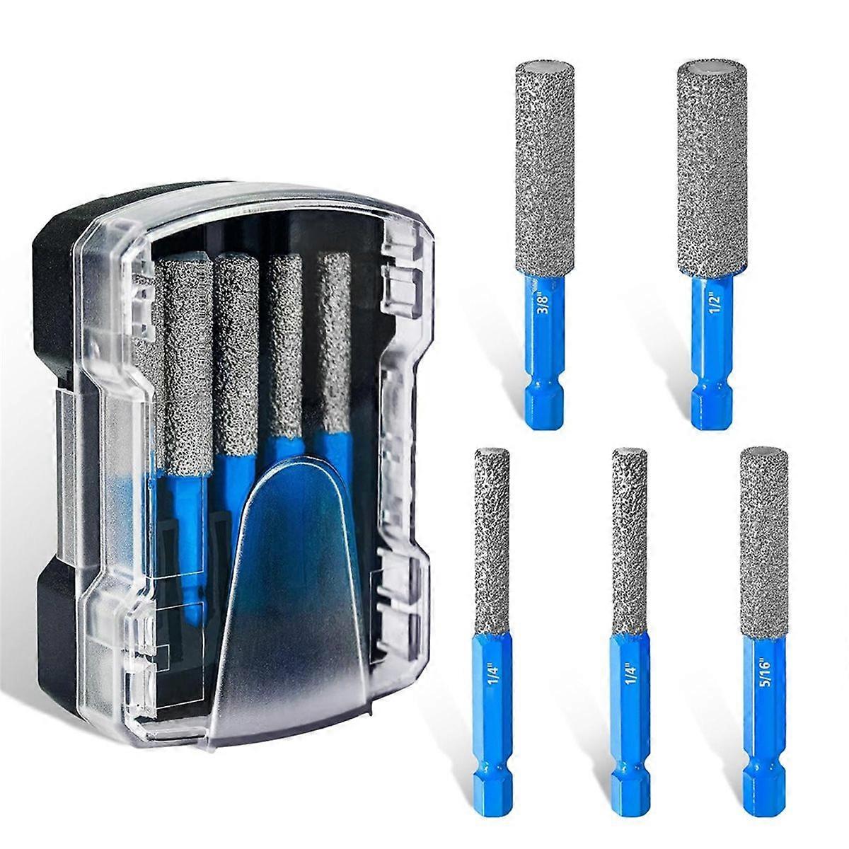  Drill Bits Set, 5pcs Tile Drill Bits for Ceramic Glass Porcelain Marble , with Versatile Drilling