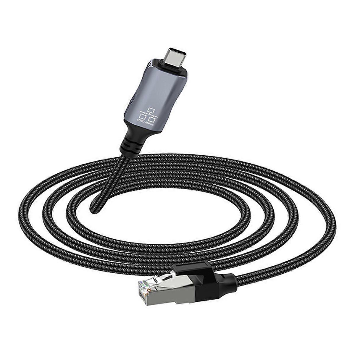 USB Type-C to RJ45 Ethernet Adapter Cable Gigabit Connection Ethernet Cable for Pro and Other Laptop