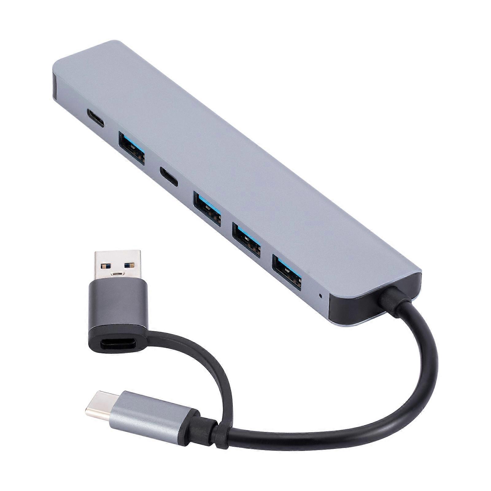7 in 1 TypeC Hub USB Adapter Charging Dock USB Charging Adapter Splitters For Laptops and Tablets Multiple Devices Multicolor