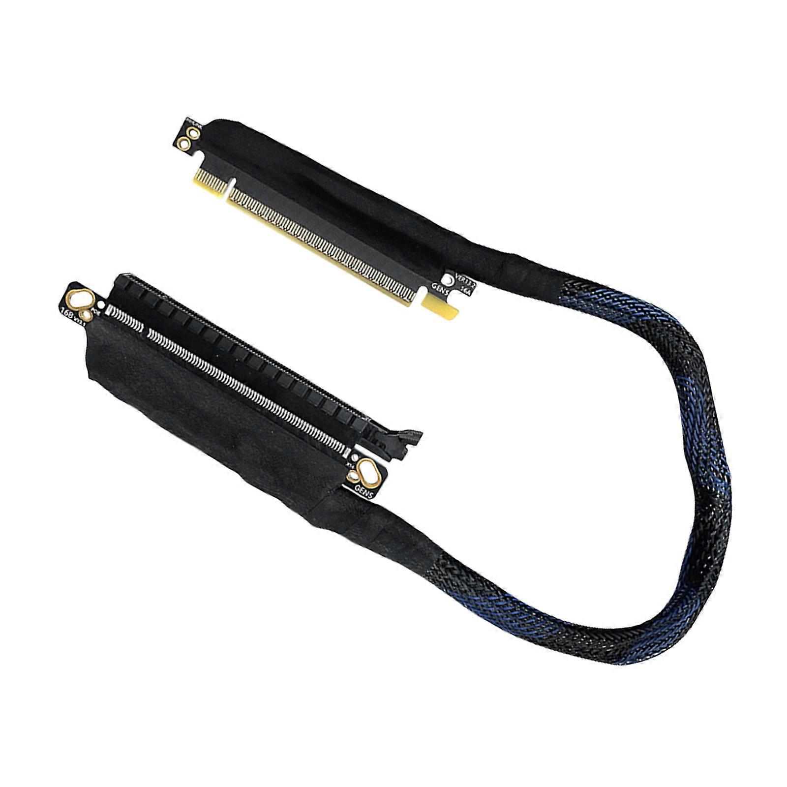 Cavo di estensione riser PCIe5.0 X16 con larghezza di banda di 64 Gbs, design curvo a 180 gradi, connettori placcati in argento per PC assemblati multicolore