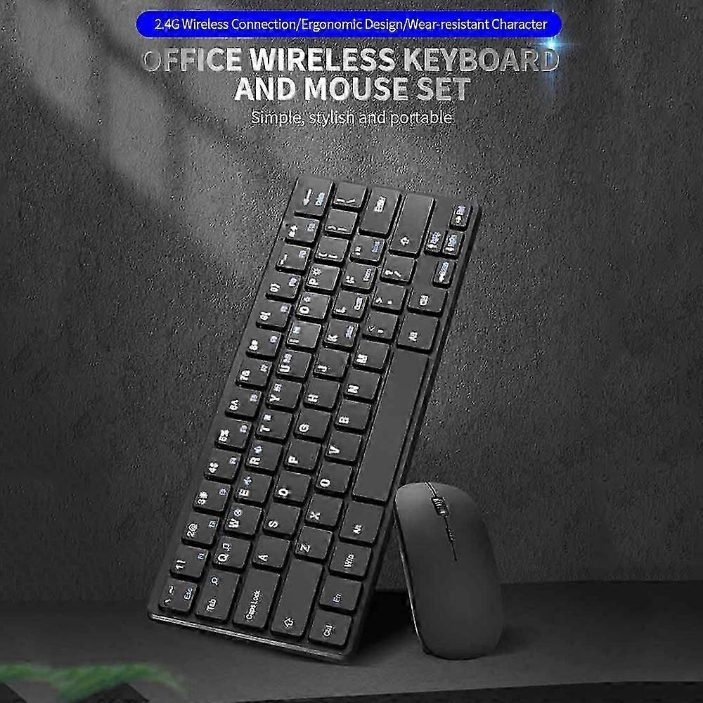 2.4G Wireless Keyboard and Mouse Combo with Slim Design for PC and Laptop Use