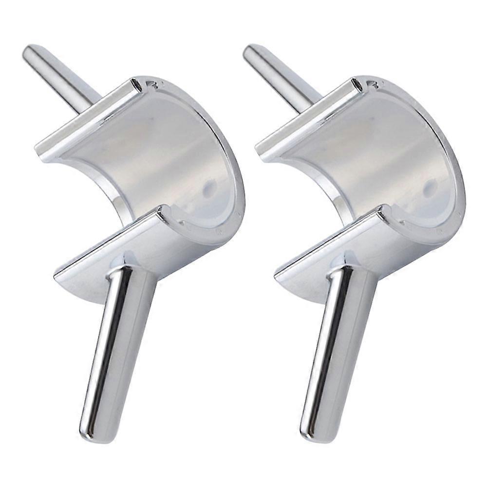 Shower Hanger Hooks Shower Rod Hook for Bathroom Use 2Pcs Silver ABS