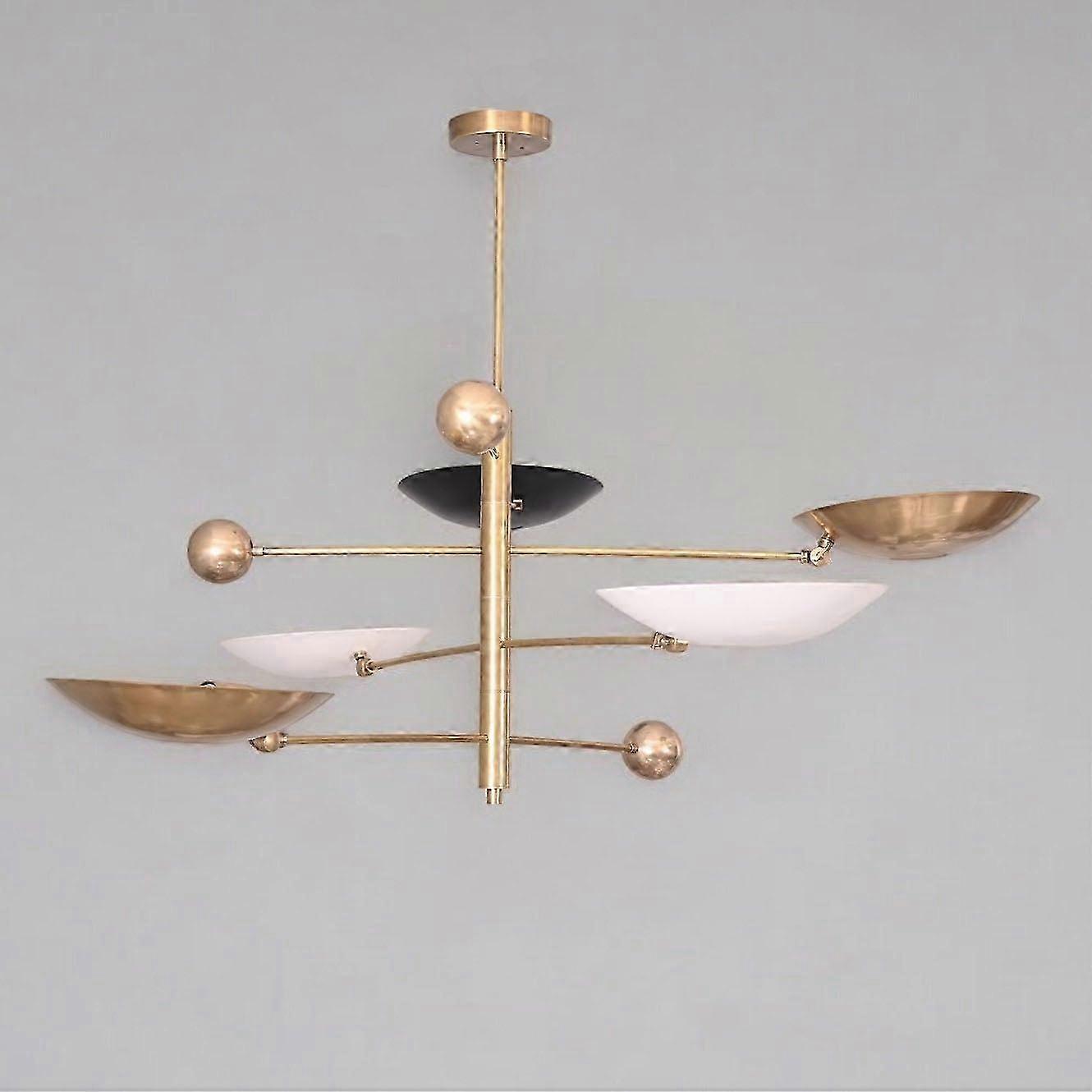 5-Light Mid-century Brass Sputnik Pendant – Vintage Lamps