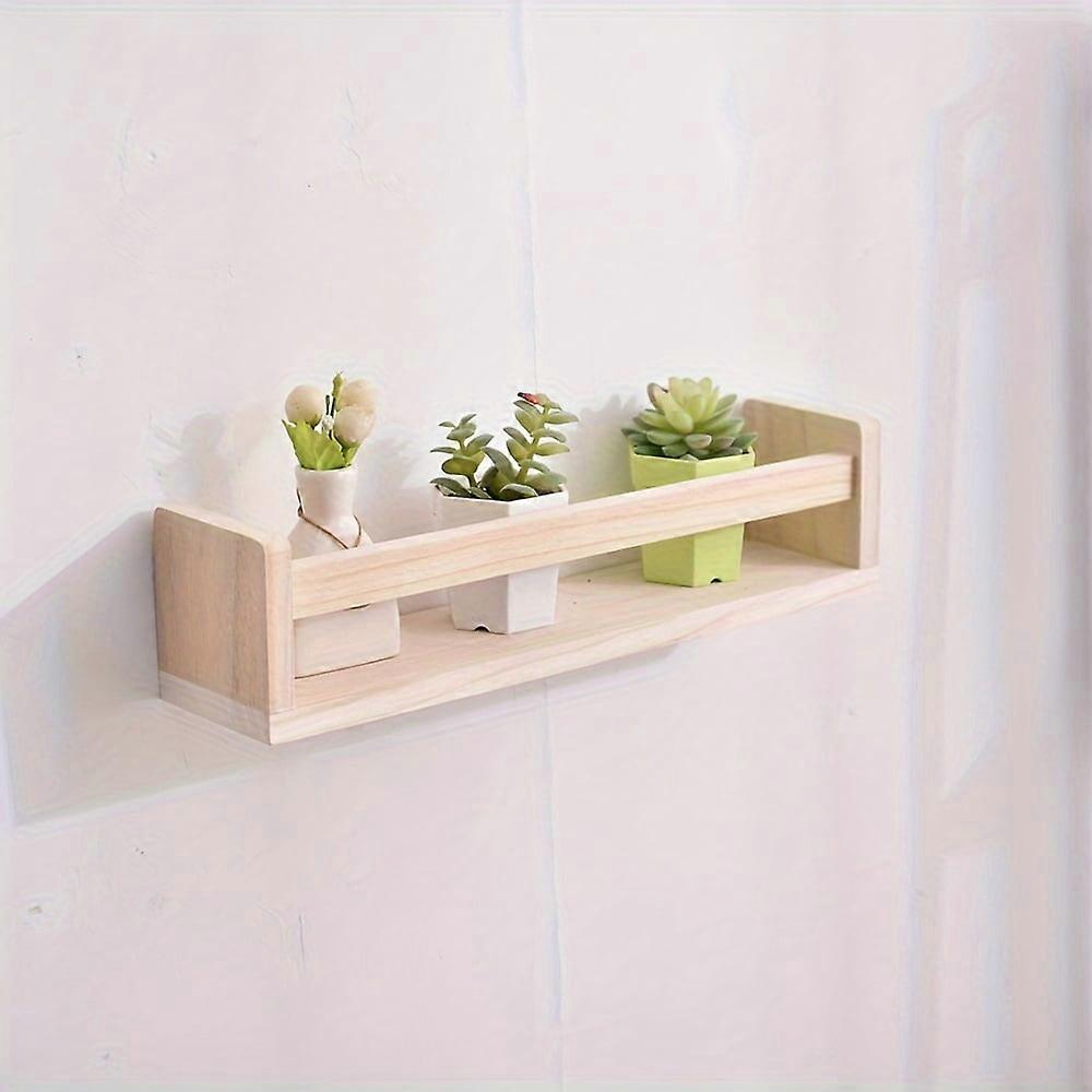 1PC Modern Floating Wall Shelf - Wood Log Display Ledge for Collectibles, Plants, Home Decor - Compatible with Wall Mounting