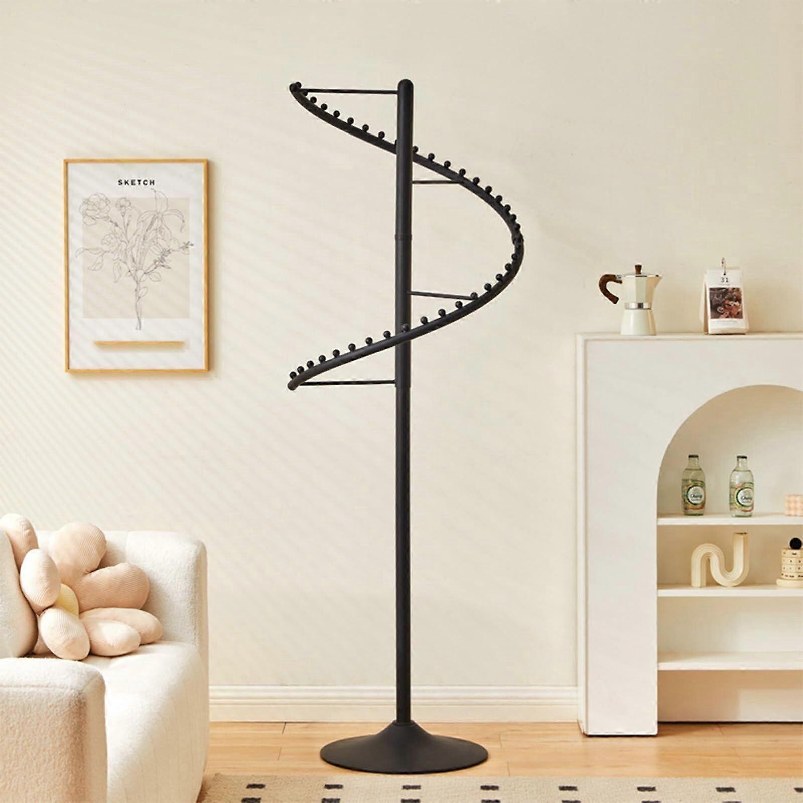 360° Rotating Metal Coat Rack Stand with Hooks for Jackets, Bags and Entryway Storage