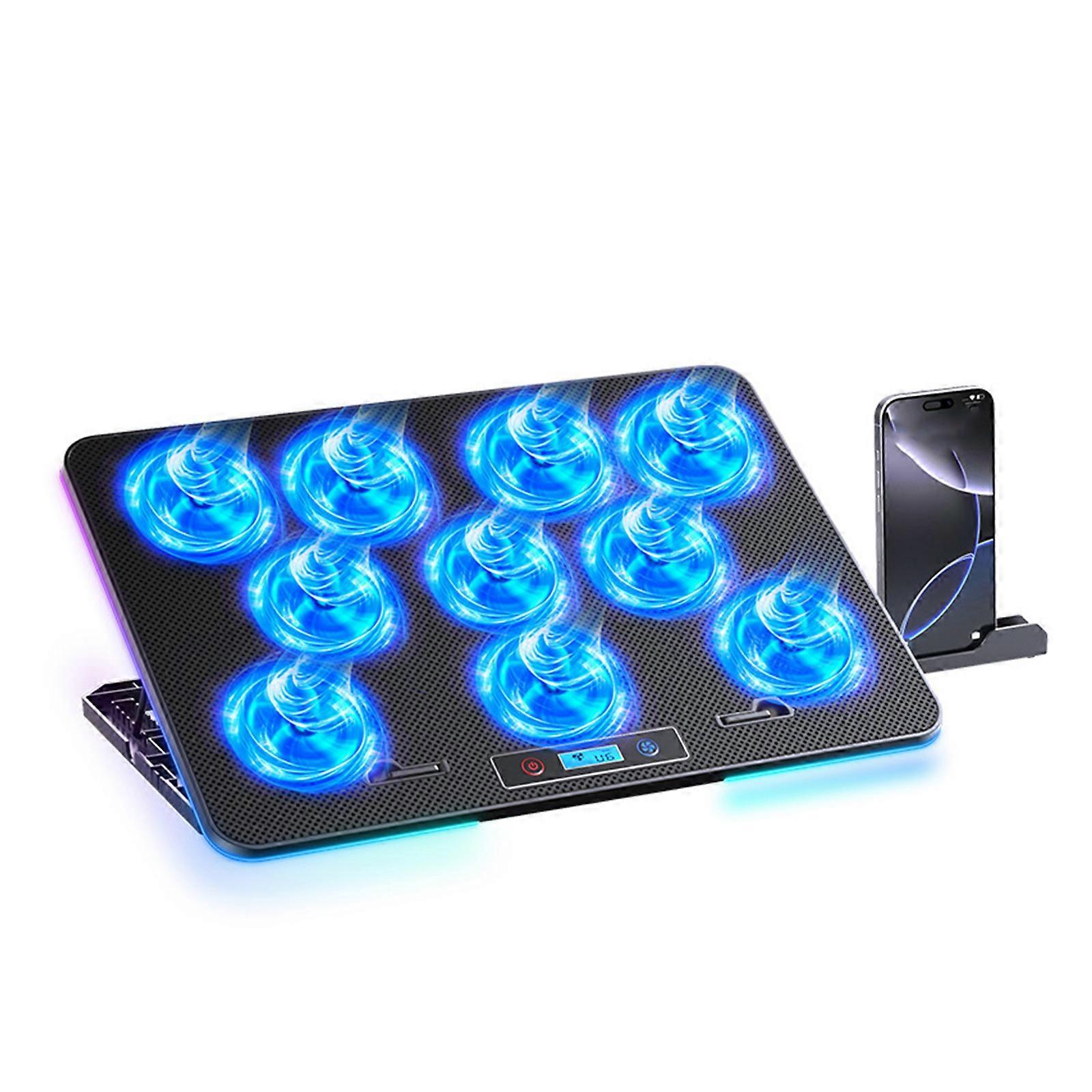 Silents RGBs Laptop Coolers With 3 Speed Mode Ergonomic Design And Broad Compatibility For 14-17.3inch Notebook Computers Multicolor