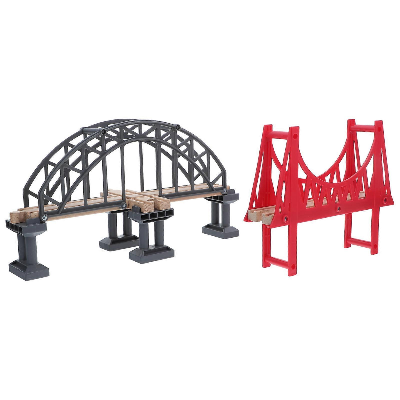 Train Track Wooden Suspension Bridge Toy for Durable Railway Kit