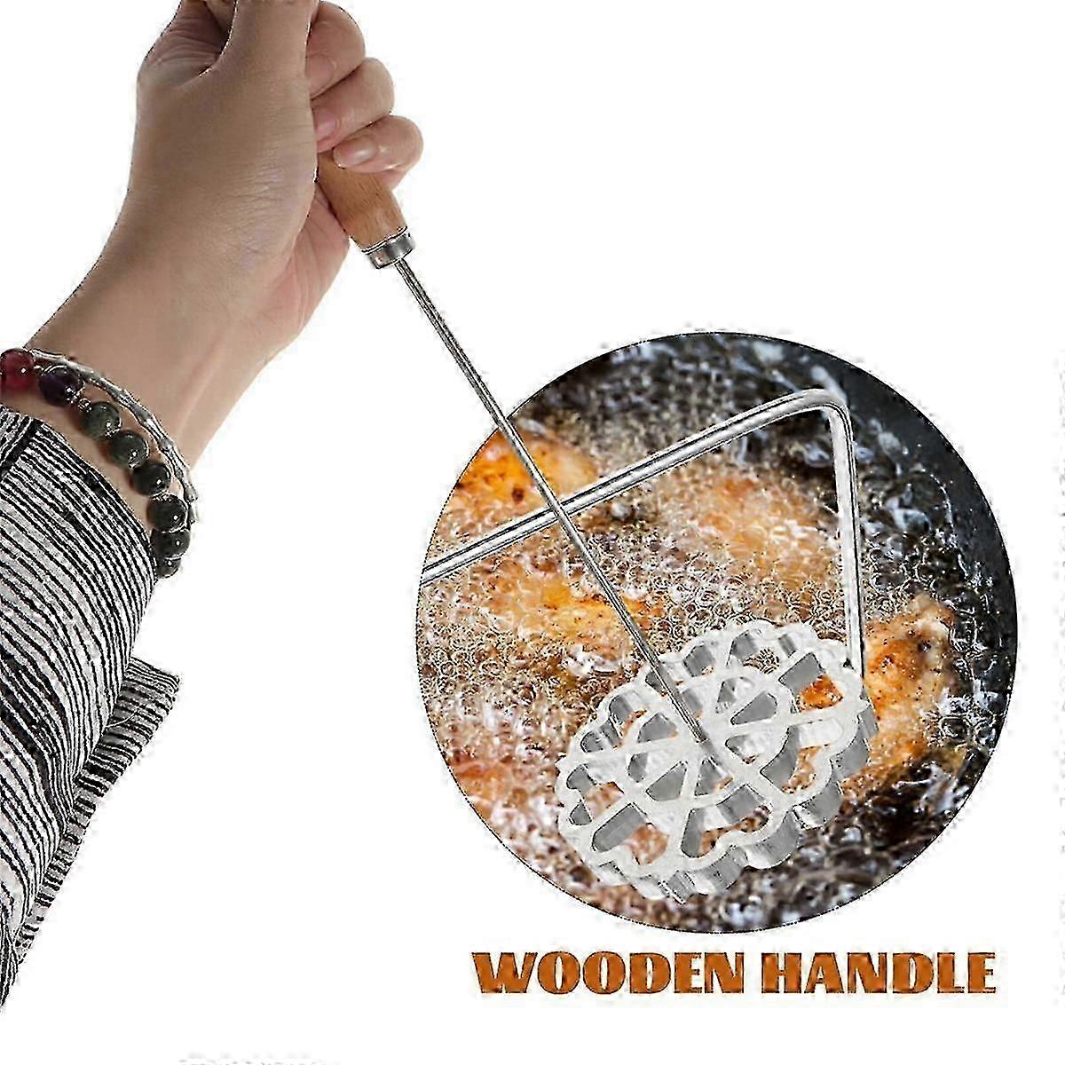 Bunuelos Mold with Handle, Swedish Rosette Maker Timbale Rosettes Cookie Mold Aluminum Waffle Mold js