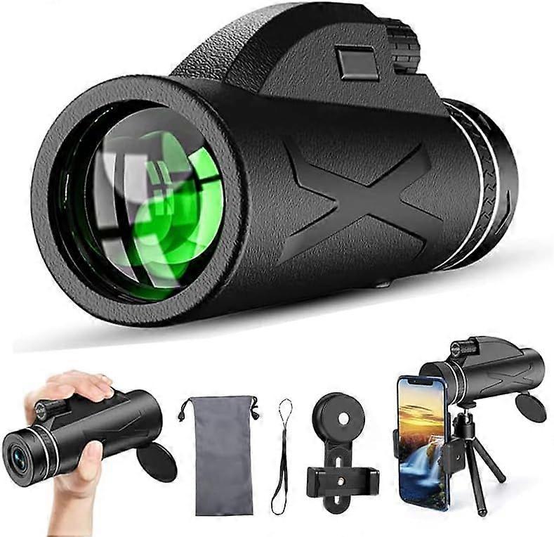 80X100 Monocular Telescope for Adults-Compact Monoculars High Powered Telescope with BAK4 Prisms FMC