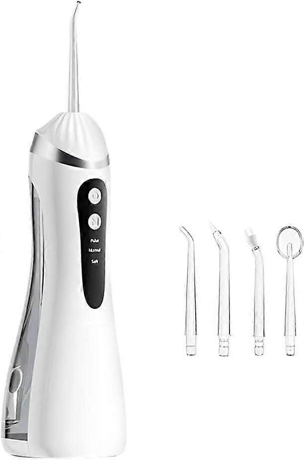 Generic Cordless Water Flosser Waterproof with 4 Jet Tips for Home Travel (White)