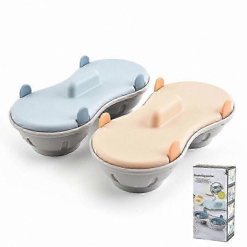 Double Cup Egg Poacher for Microwave Steaming Cookware Free Maker