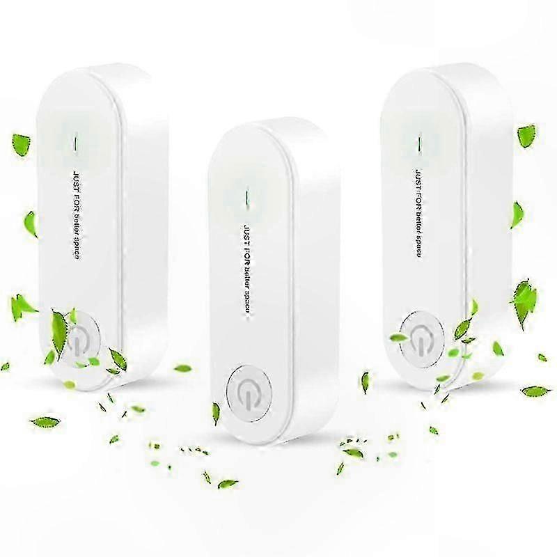 3-Pack Mini Air Purifiers, Portable Plug-In Ionizers for Pet-Friendly Spaces, Bedroom and Home Use, White US-Compatible Model
