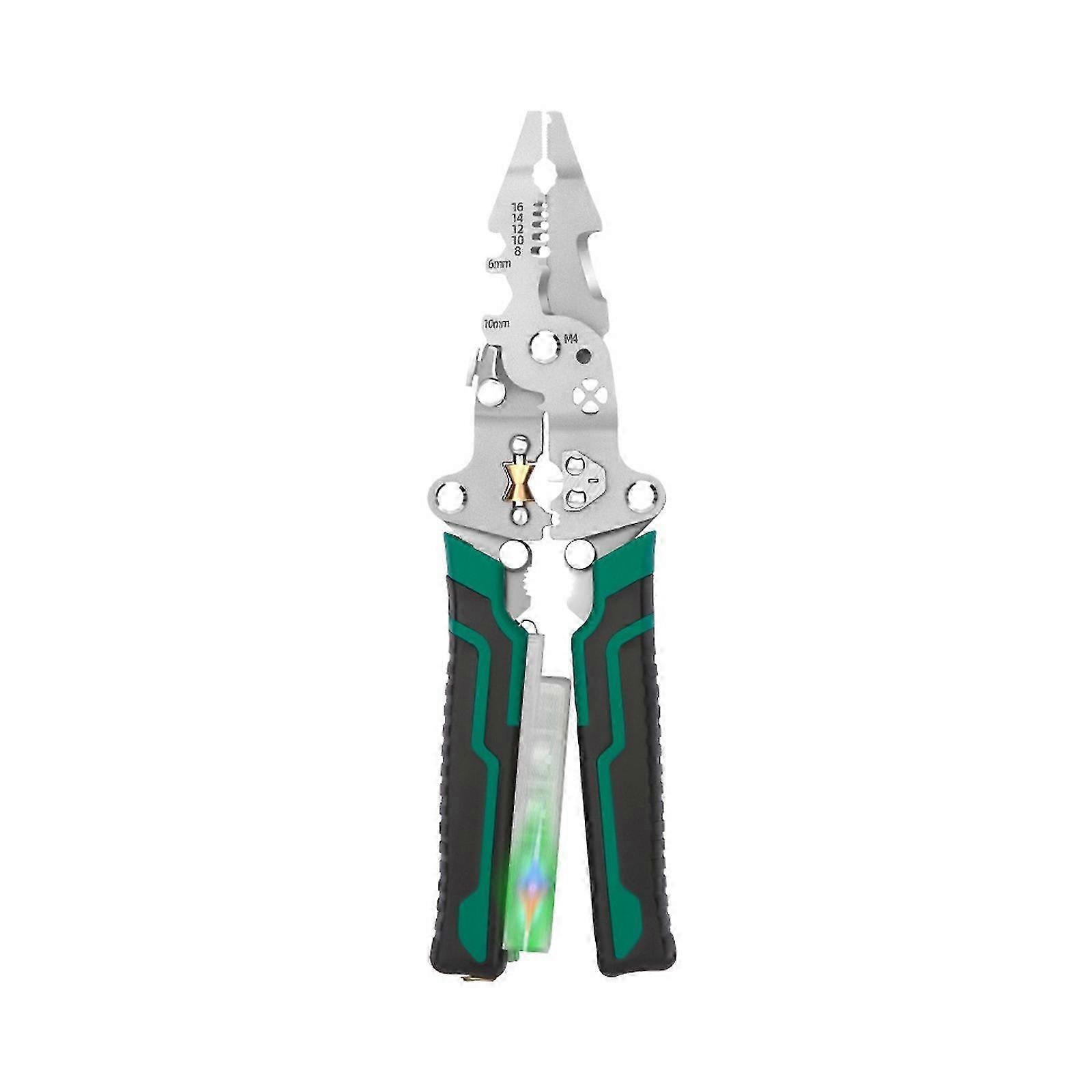 Foldable Wire Strippers with Electricity Measurement Function 4 in 1 Wire Stripping Pliers for Cutting Pulling Wires