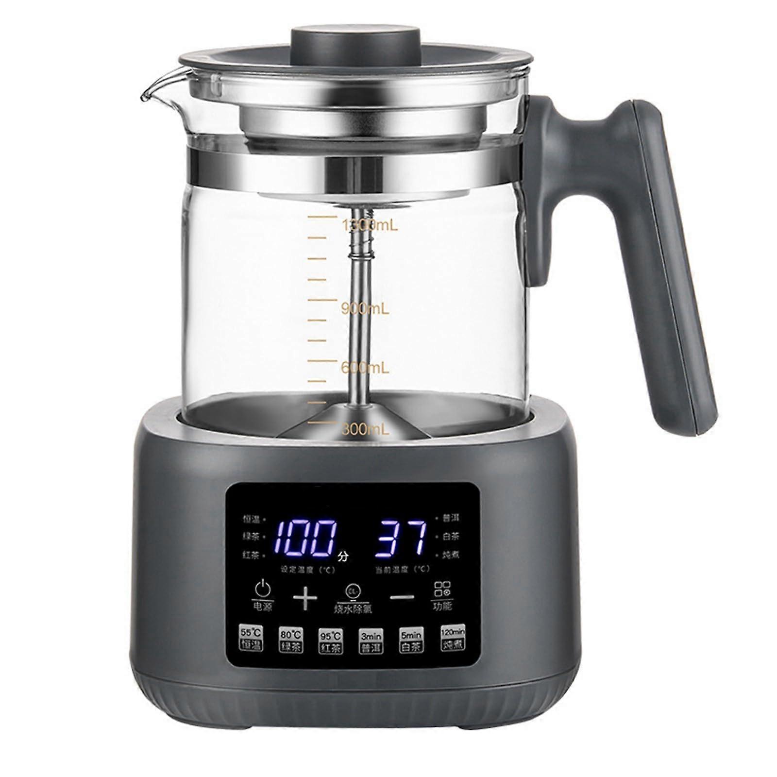 Electric Glass Kettle with Automatic Lid, Borosilicate HeatResistant Teapot for Tea and Coffee