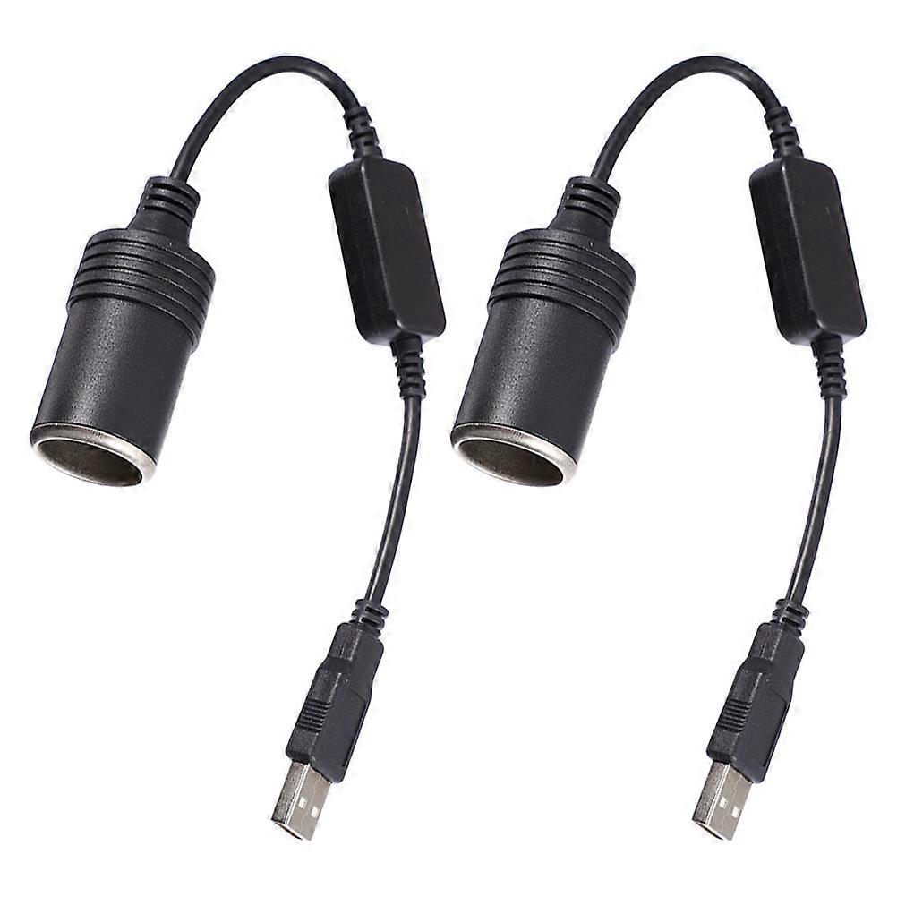 Durable Car Lighter Socket Converter Cable Adapter 2Pcs