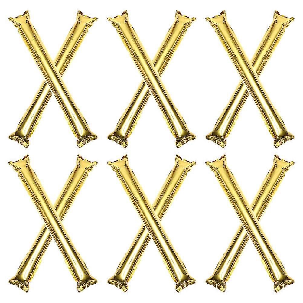 Golden Inflatable Cheerleading Sticks Noise Maker 12Pcs for Sporting Events