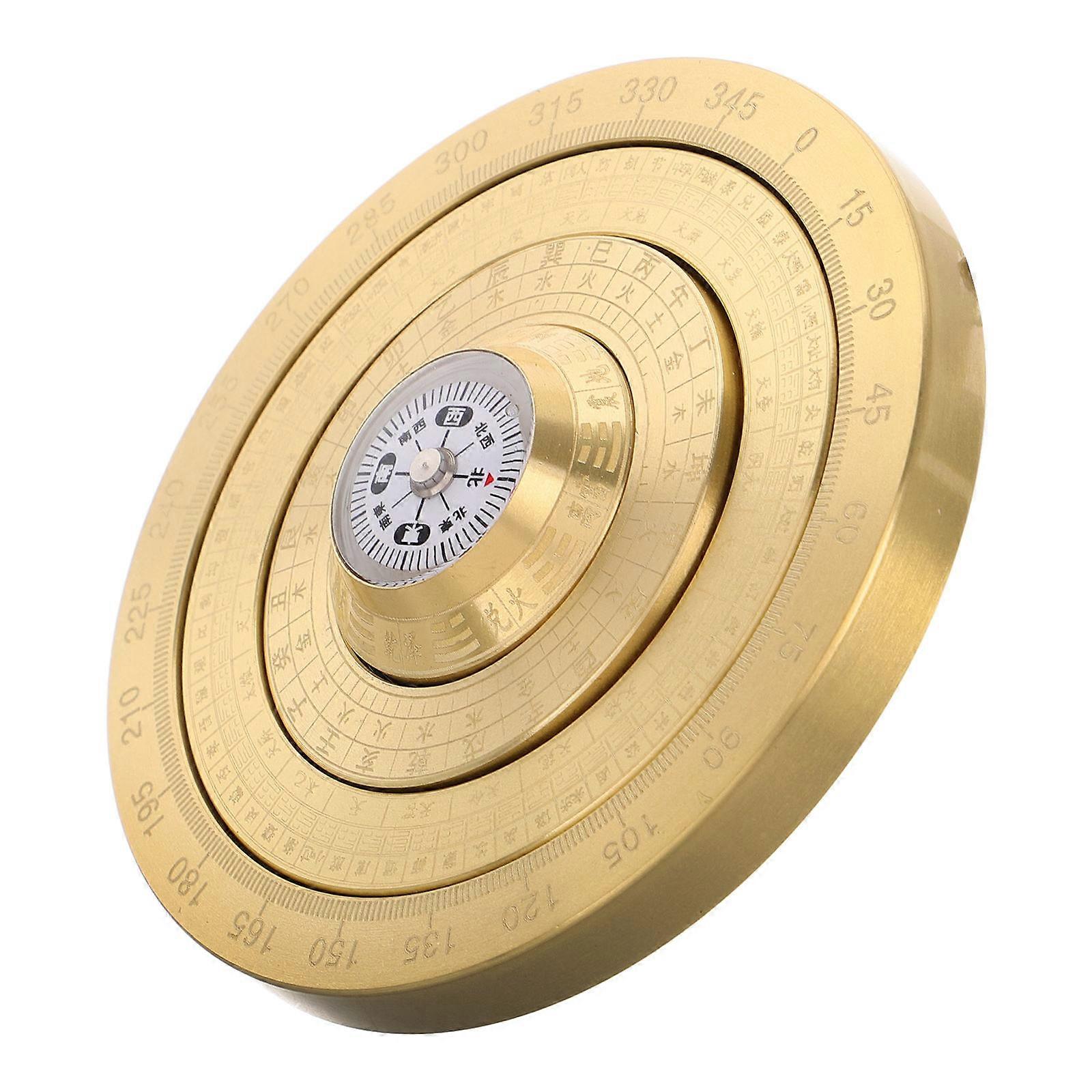 Portable Feng Shui Decor Luo Pan Compass in Copper for Charm