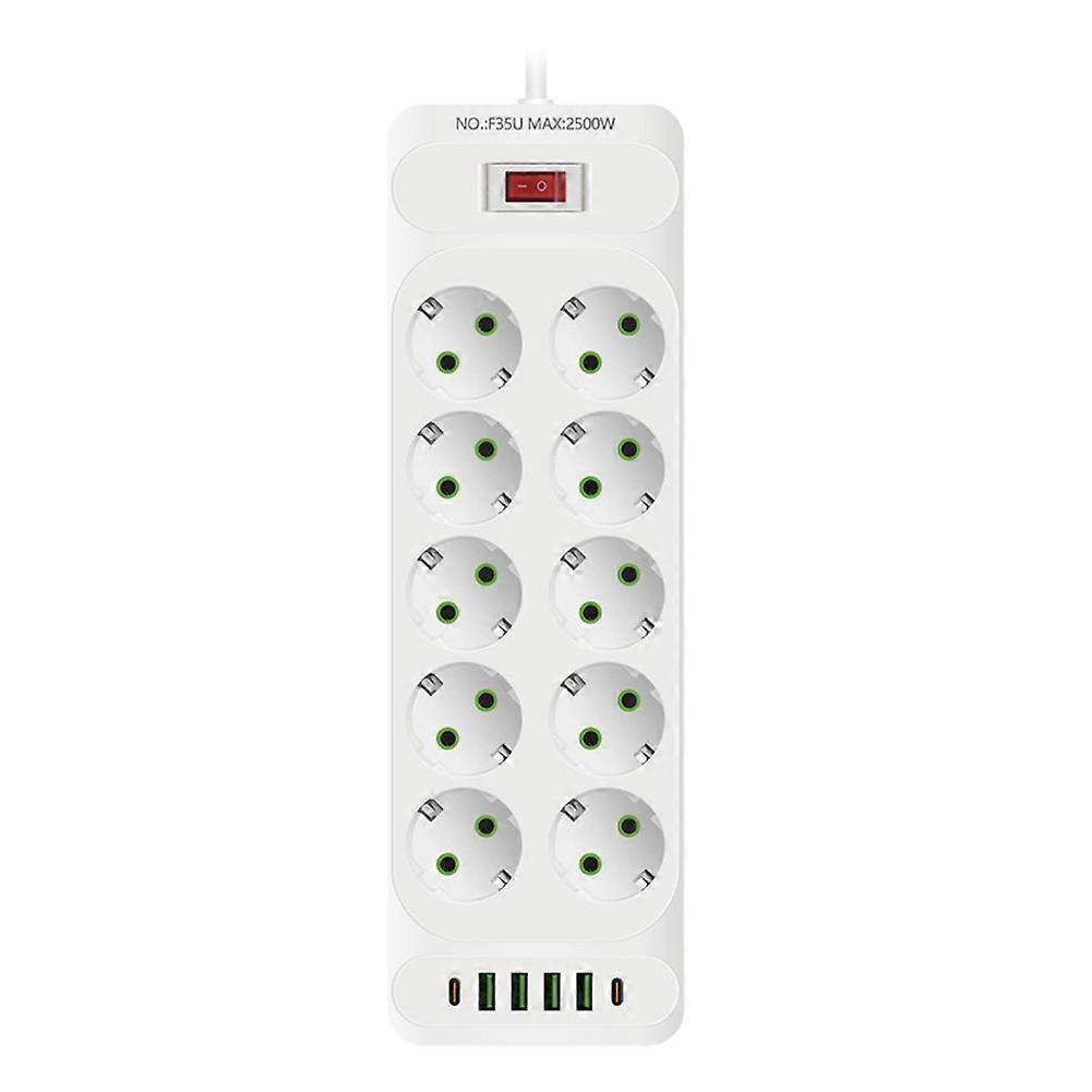 EU Plug AC Outlet Power Strip Multitap Electrical Socket with 4 USB Ports Fast Charge Multiprise Network Filter 2M B