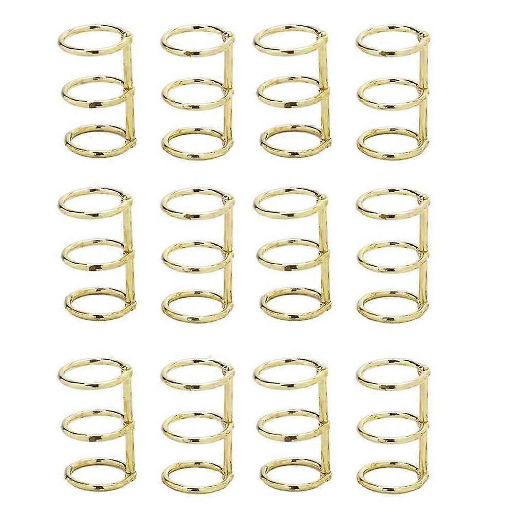 12 Pcs 3 Ring Book Rings Leaf Binders Office Book Rings Snap Split Hinged 20mm Inner Diameter Book Ring Gold