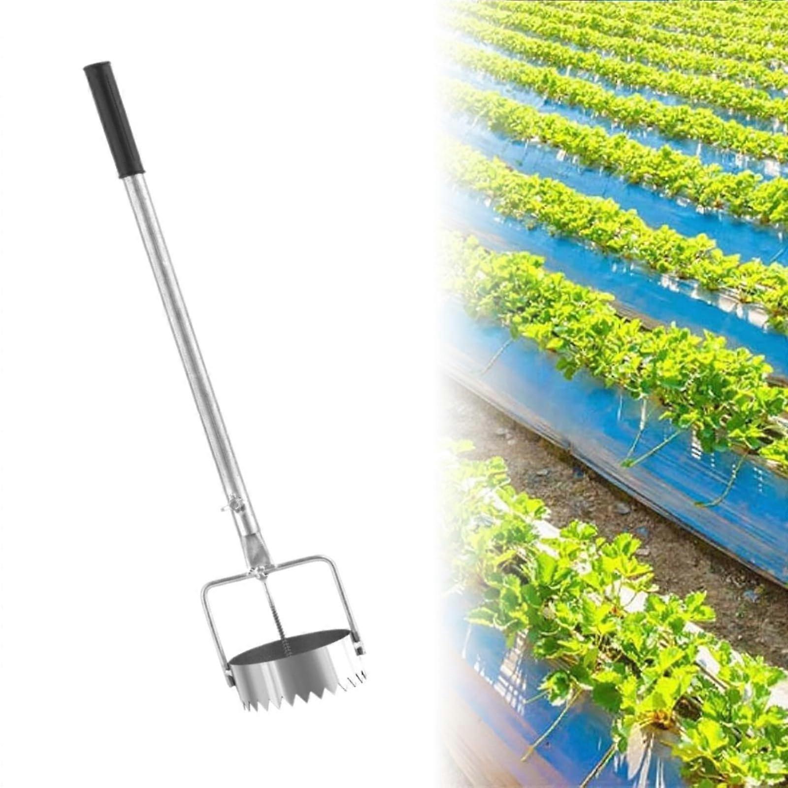 Adjustable Height Bulb Planter Tool with Stainless Steel Sod Plugger for Lawn and Garden