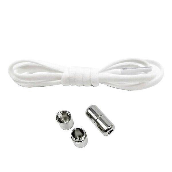 Smart shoelace with locking solution White one size