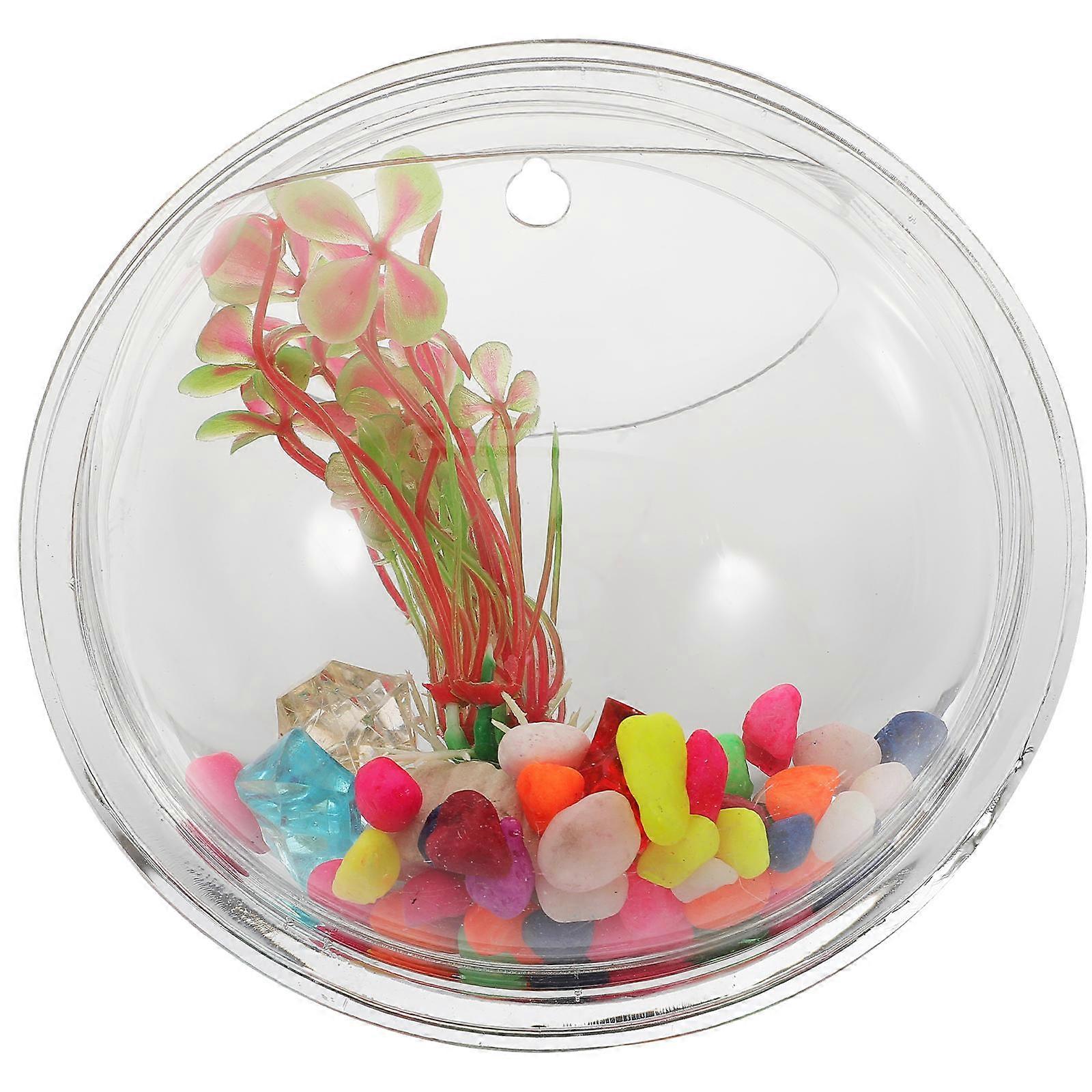 Wall-Mounted Acrylic Hydroponic Vase Decorative Planter for Storage 4Pcs