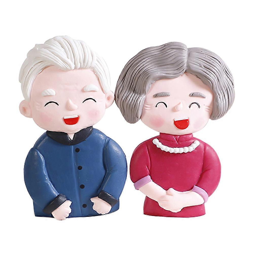 Birthday Insert Card Golden Wedding Cake Decorations for 2Pcs Use