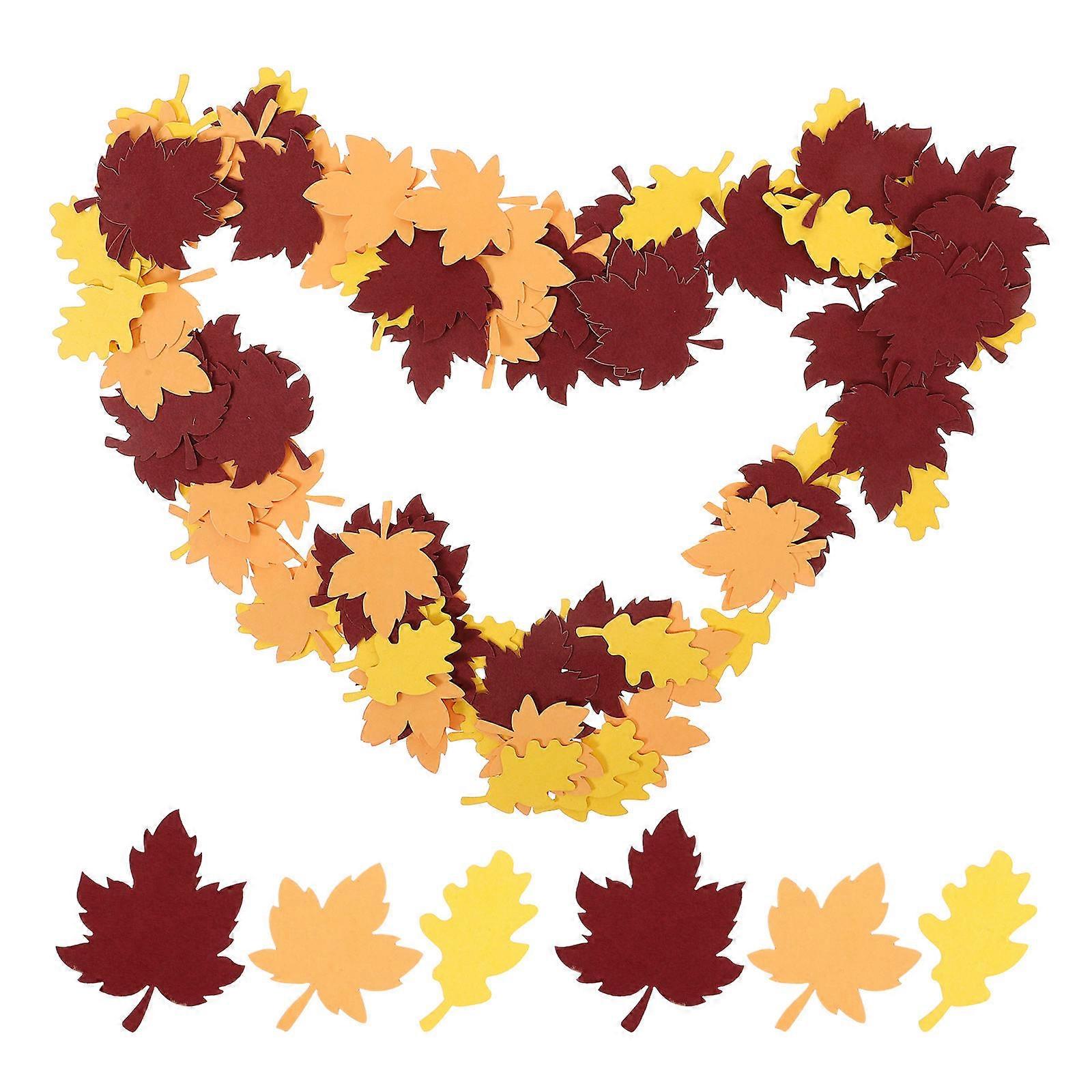 Thanksgiving Paper Confetti Maple Leaf Decorative Scatter for Decor 100Pcs