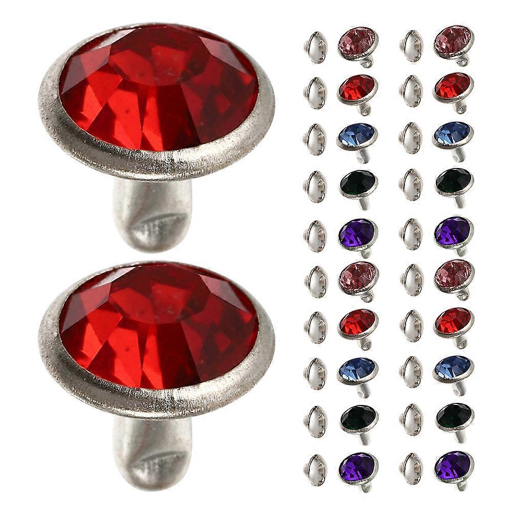 Colorful Rivets Studs Rhinestone Rivets for DIY Making 100Pcs Shoe and Bag Studs