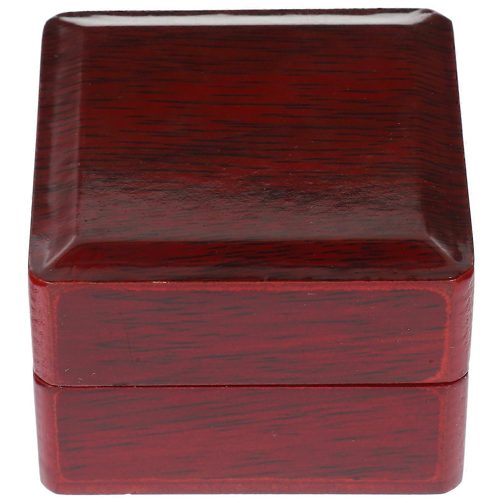Ring Display Case Wooden Ring Box for Storage 2Pcs