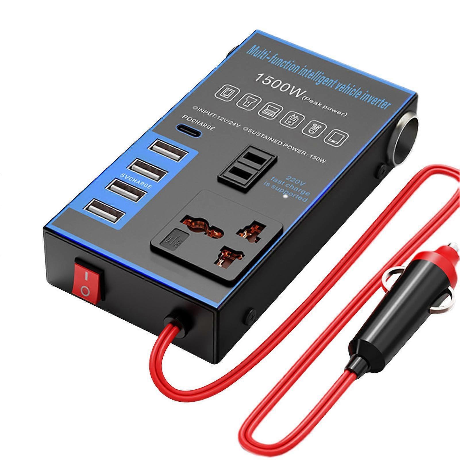 1500W Car Power Inverter with USB Port for Laptop Phone RV Truck Fast AC Conversion