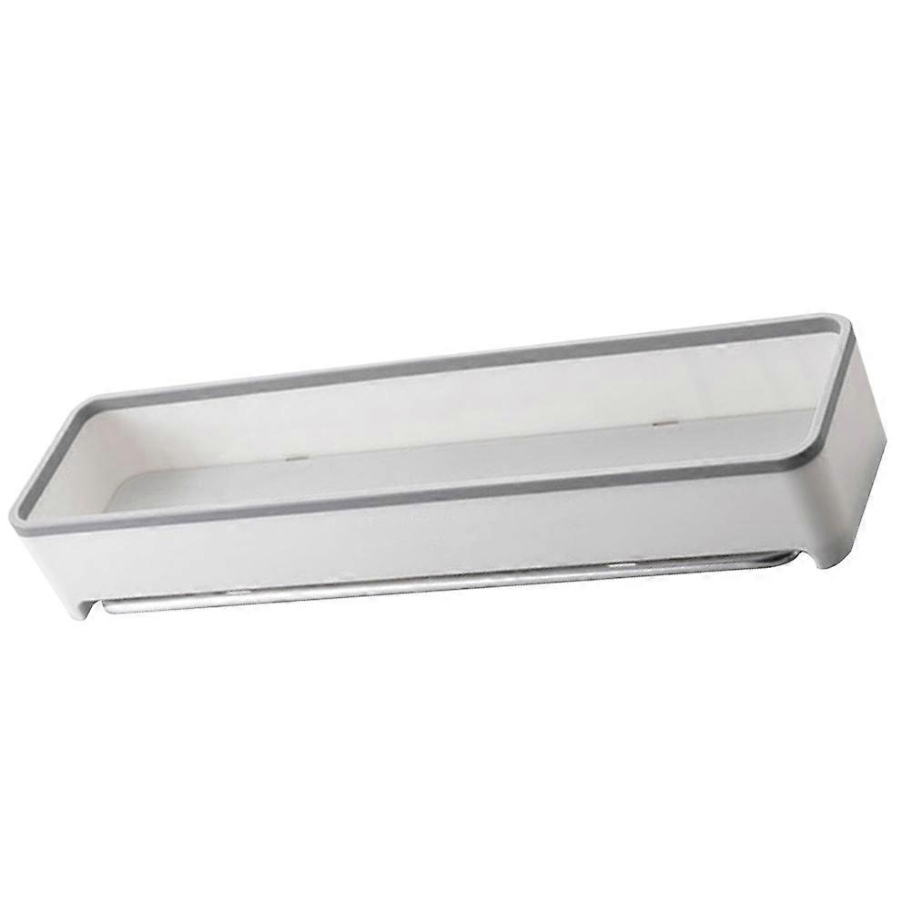 Bathroom Storage Rack Plastic Organizer for Home Use Wall-Mounted Rack Grey