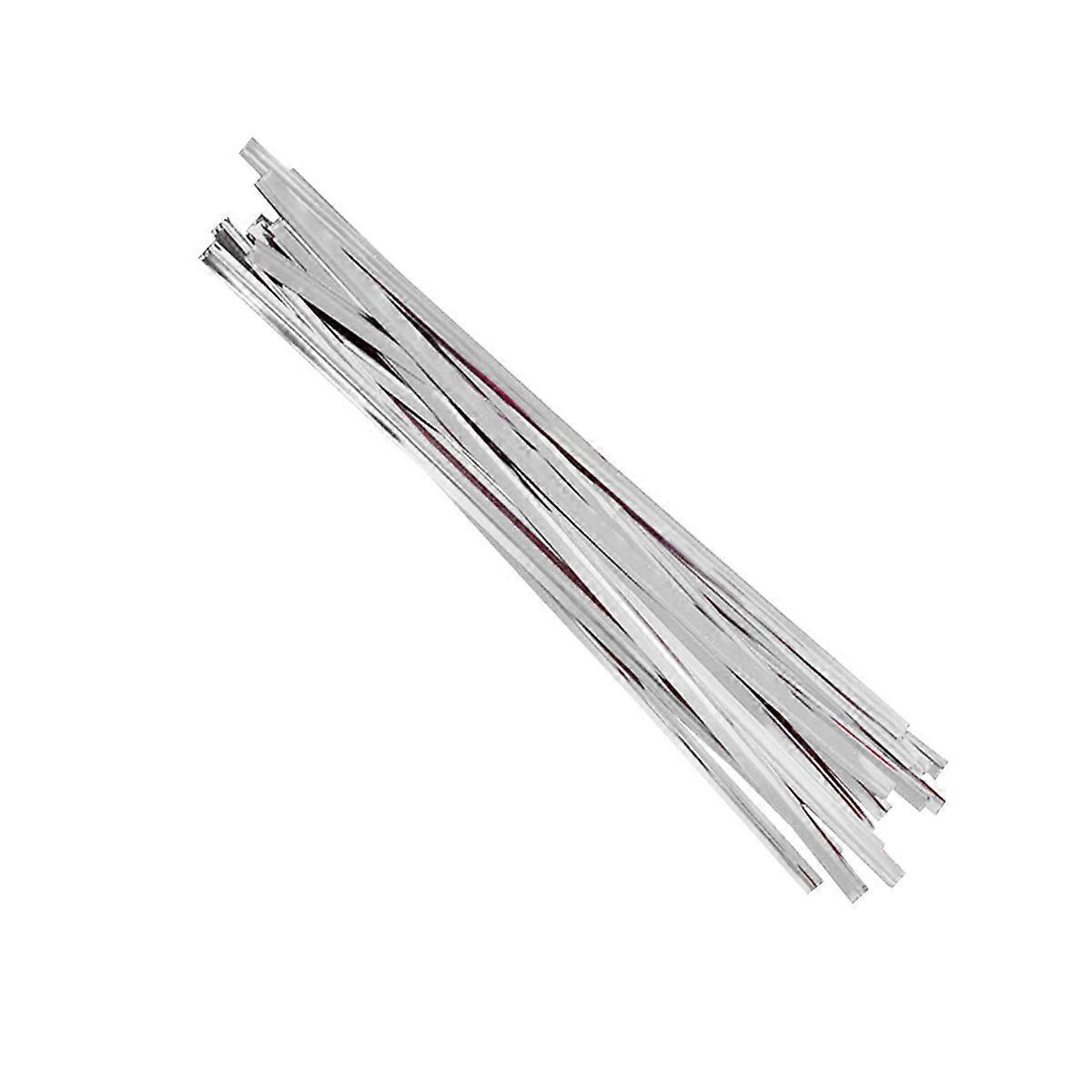 Bag Ties for Packing Colorful Metallic Pack 10Cm Silver
