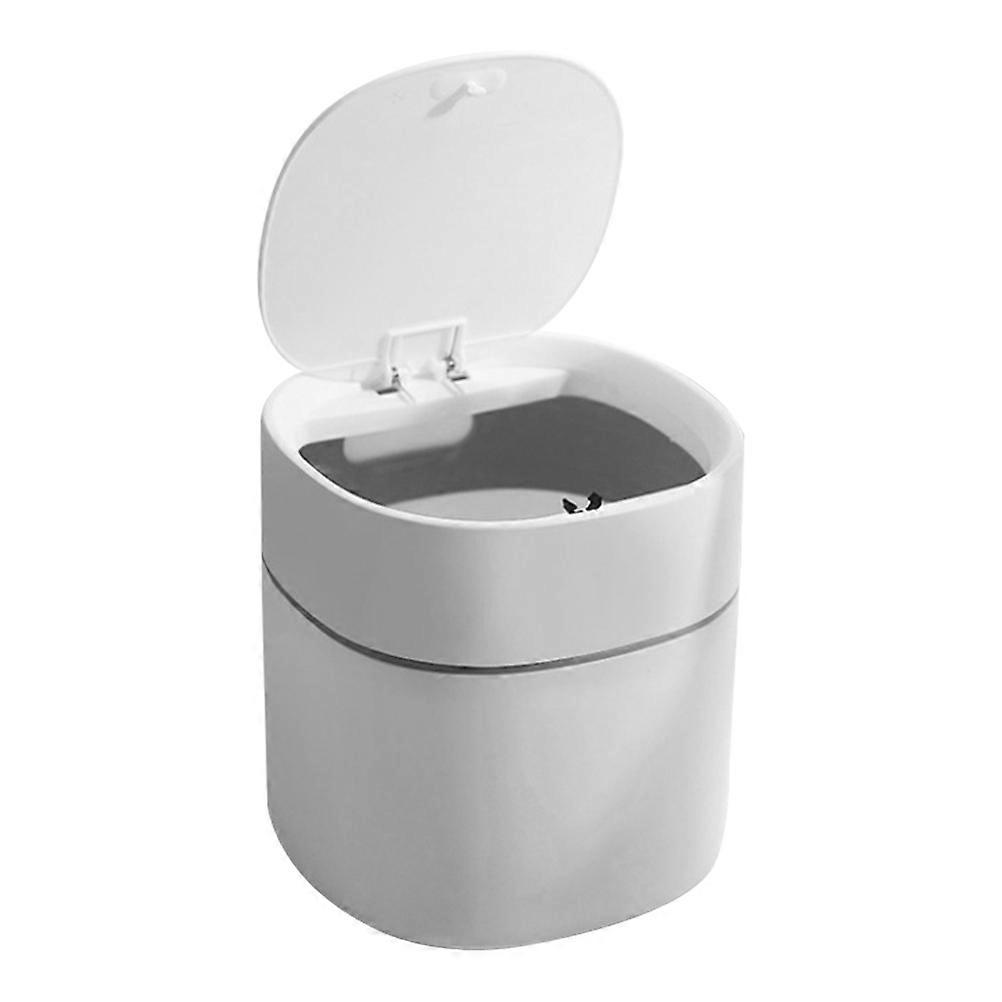 Desktop Trash Can Mini Garbage Can for Home Use White Countertop