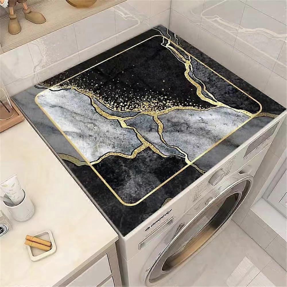 Washer  Cover Mat Waterproof NonSlip Marble Pattern Washing Machine Protector 60x65cm