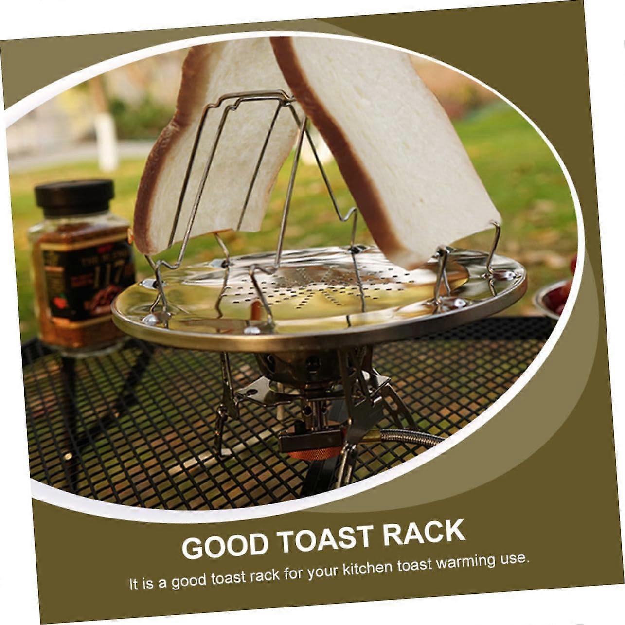 Stainless Steel Foldable Toaster Rack for Bread Warming Camping Outdoor Use