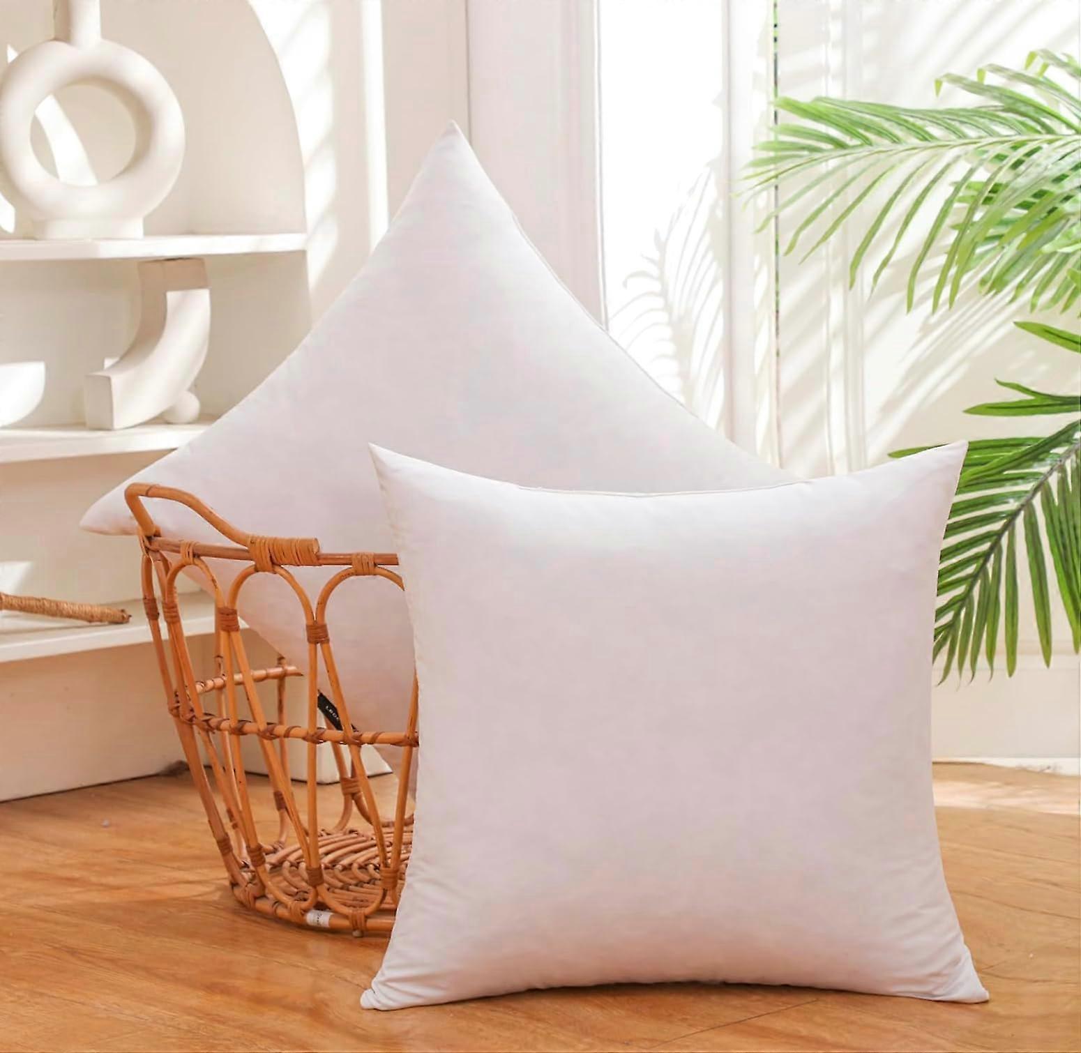 16x16 Down Pillow Insert 2 Pack, Feather Cushion, DoubleLayer Downproof, UltraSoft