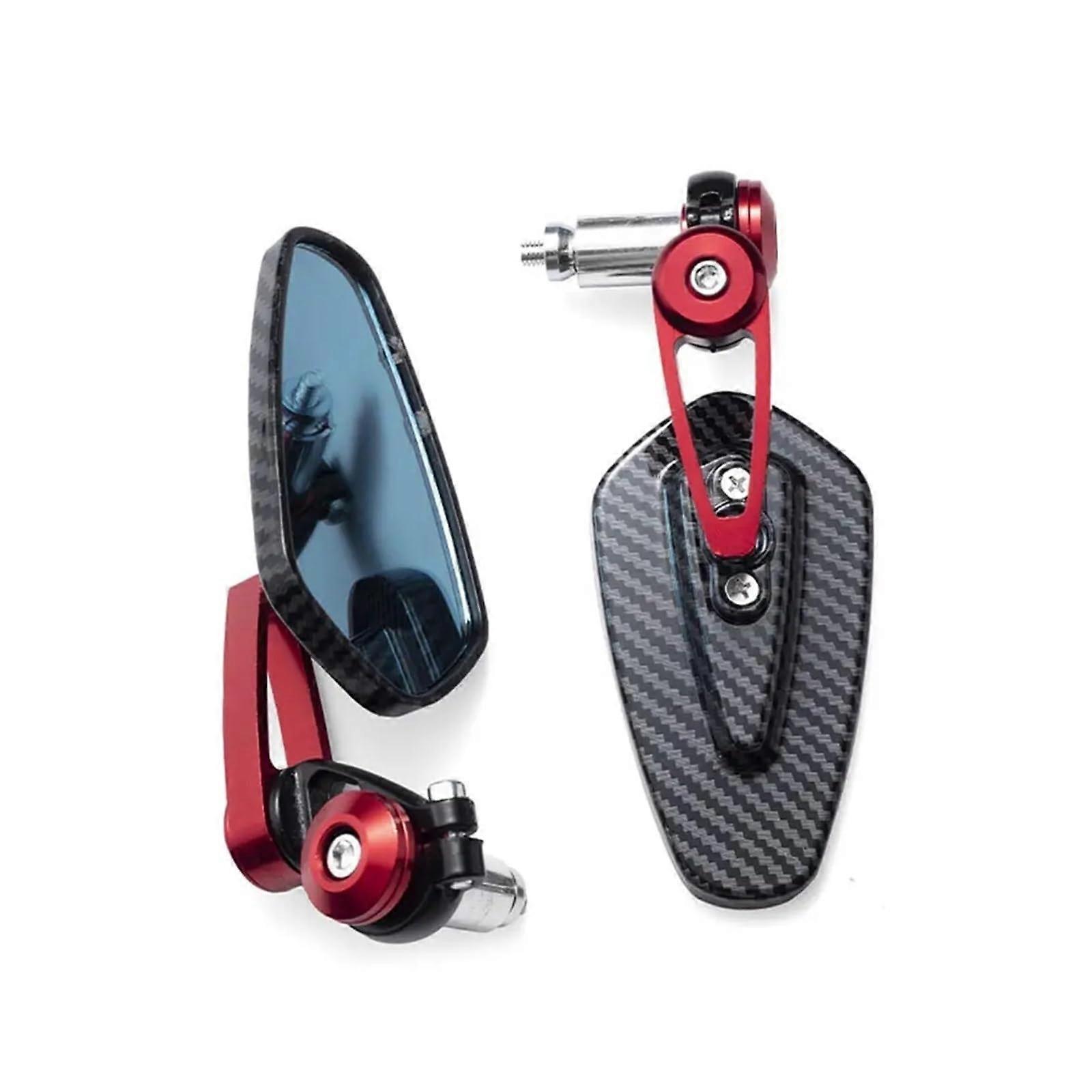 Motorcycle Rear View Mirrors Aluminum Alloy Foldable Adjustable Wide Vision Universal Red