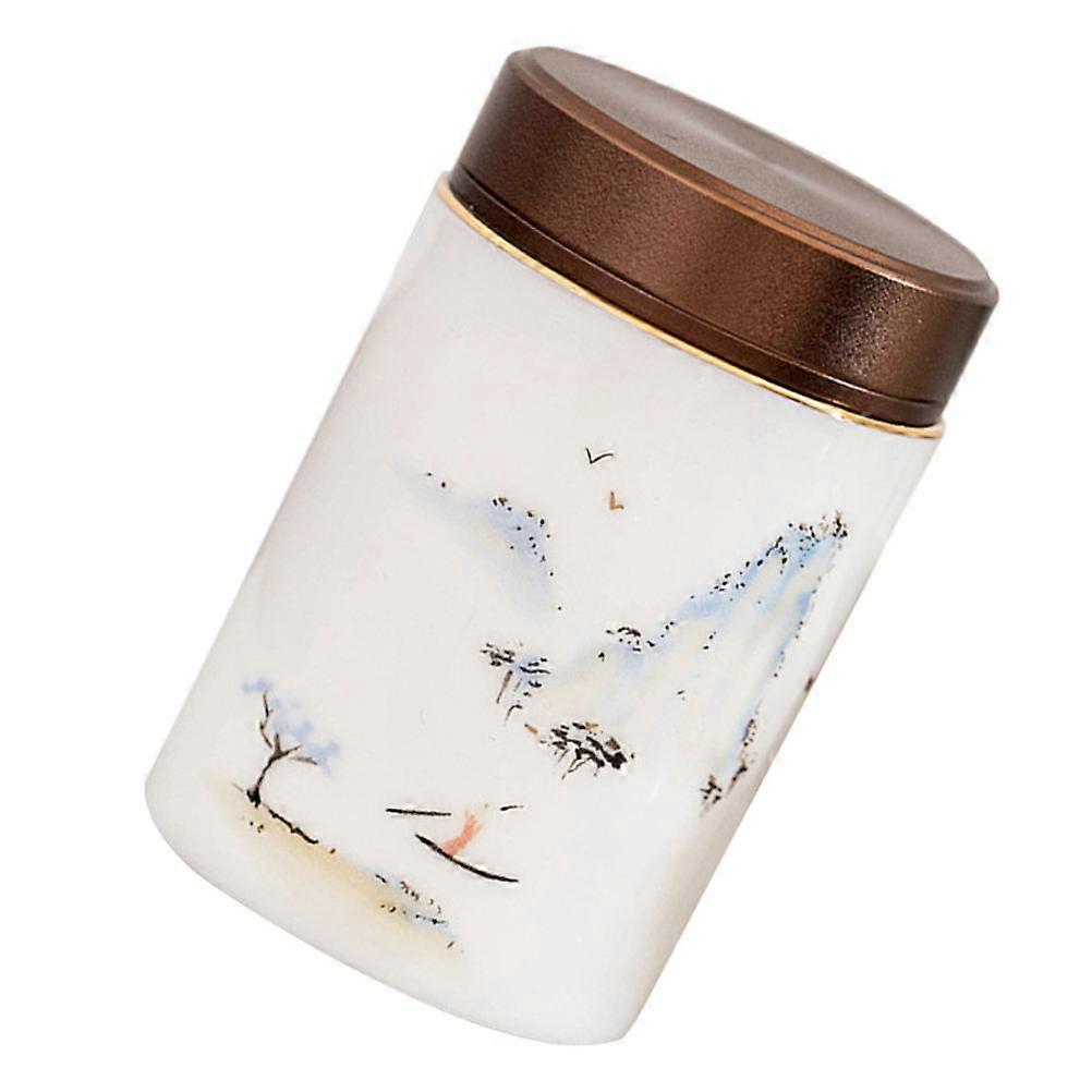 White Ceramic Tea Leaf Jar for Sealing Tea Storage Jar