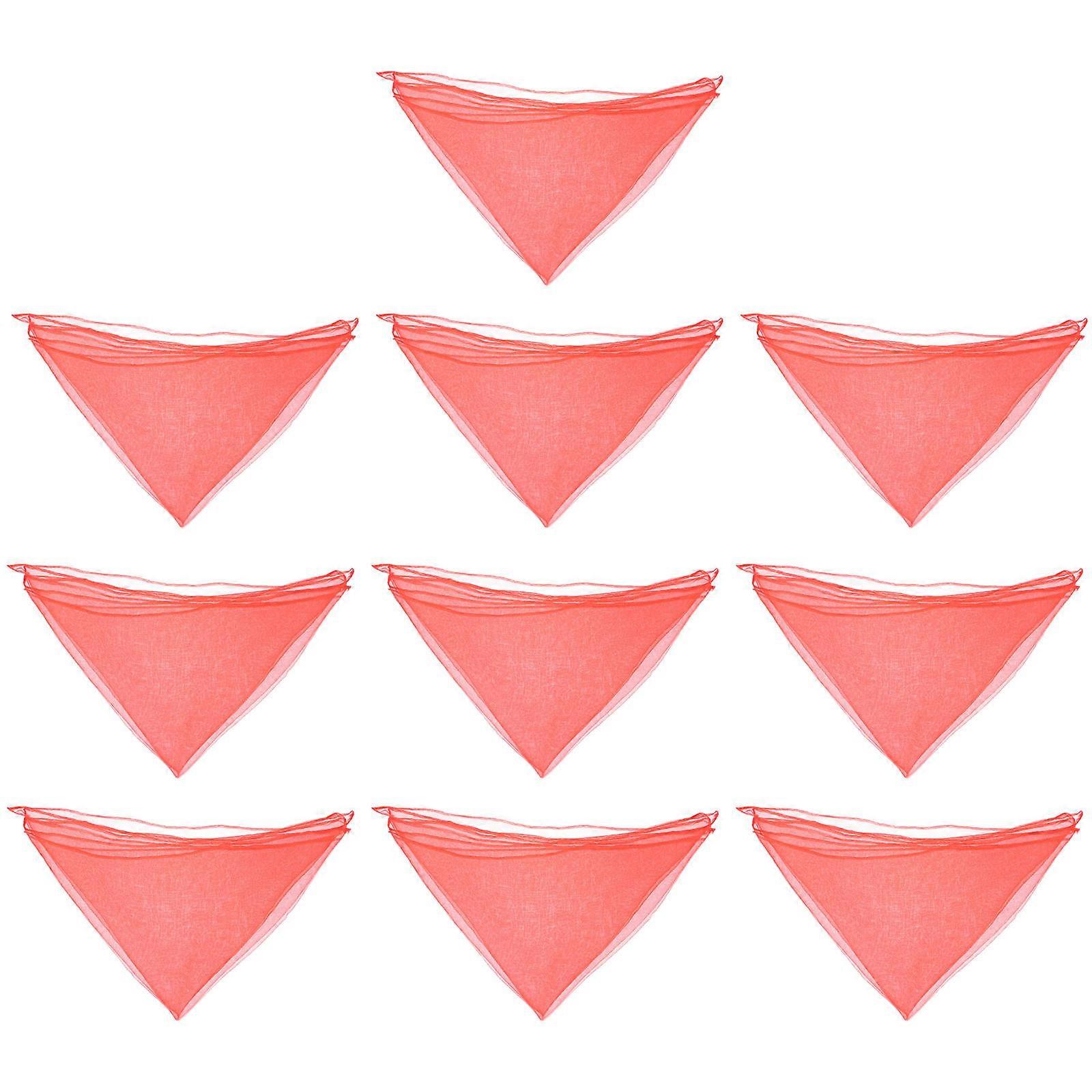 Silky Square Scarf for Dance Performance with 10Pcs Small Plain Scarves