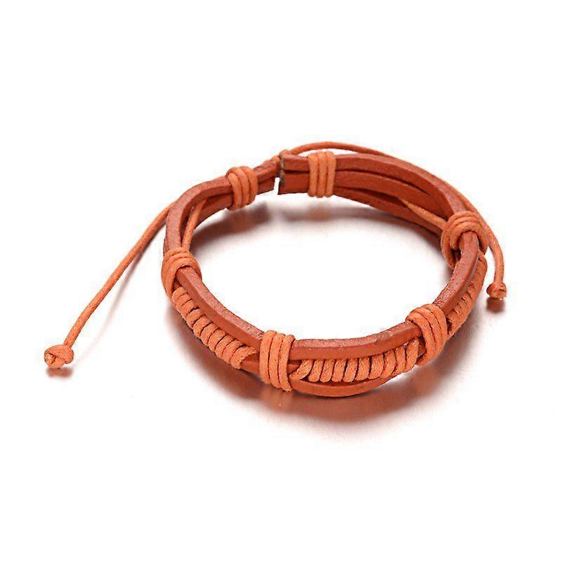 Adjustable Leather Cord Bracelets Chocolate 56mm 13x9mm