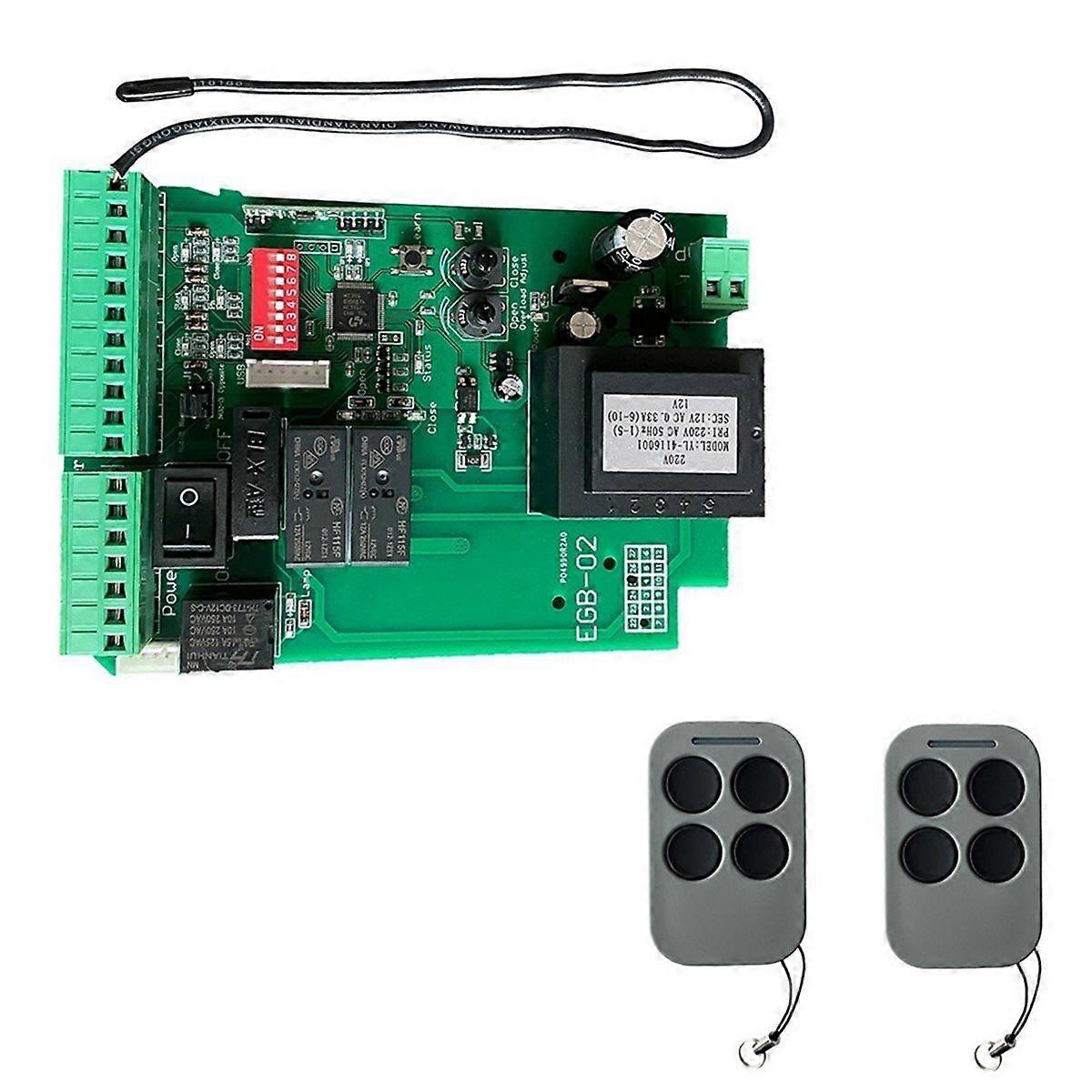 AC2200V Gate Motor Control Board +2xRemote Control for Automatic Sliding Gate Opener