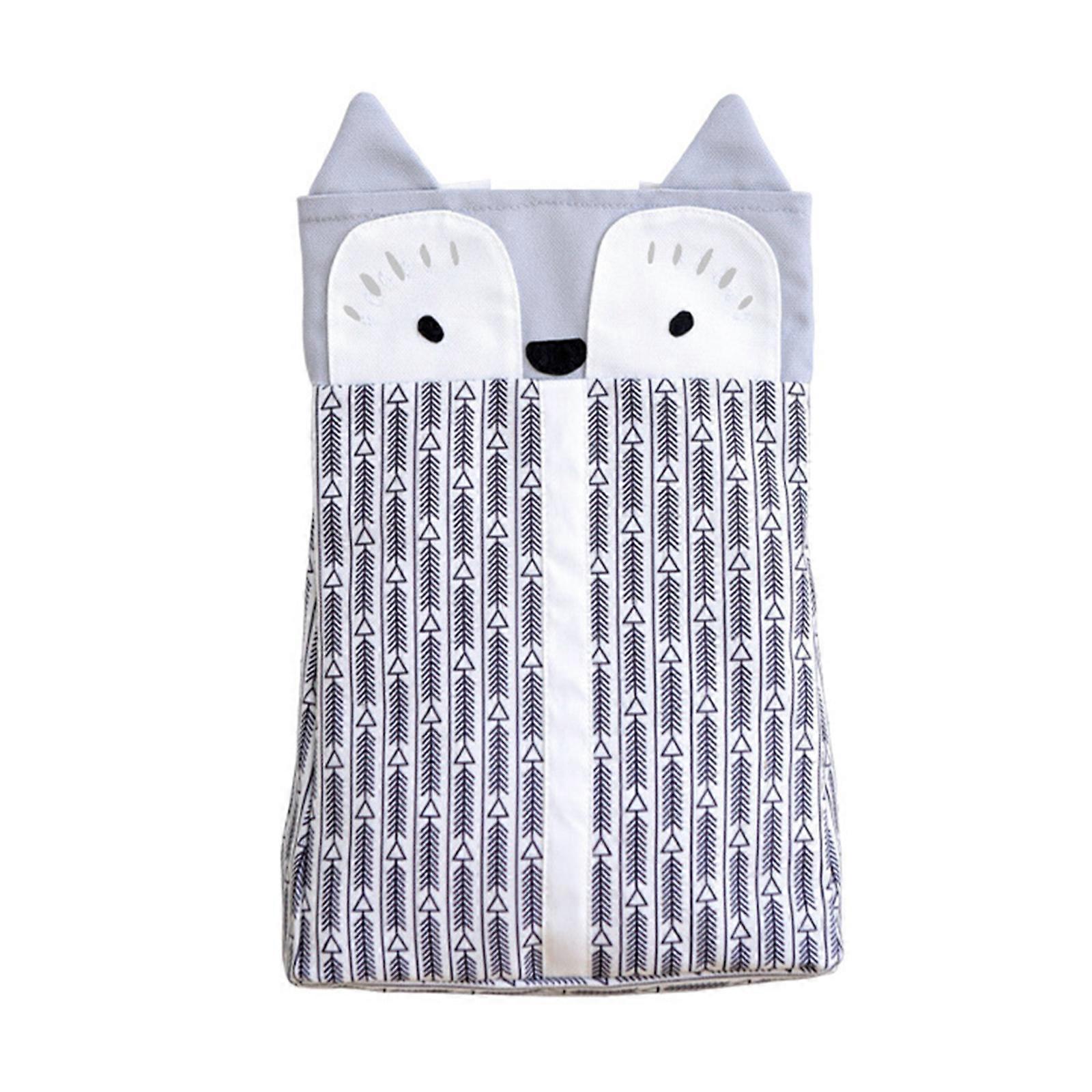 Multiple Compartment Bag Infant Crib Storage Pouch Twill Fabric Easy To Clean And Maintain Organized Baby Essential  Gray